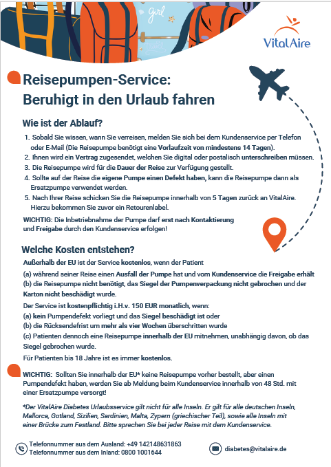 Reisepumpenservice von VitalAire Entspannt in den Urlaub